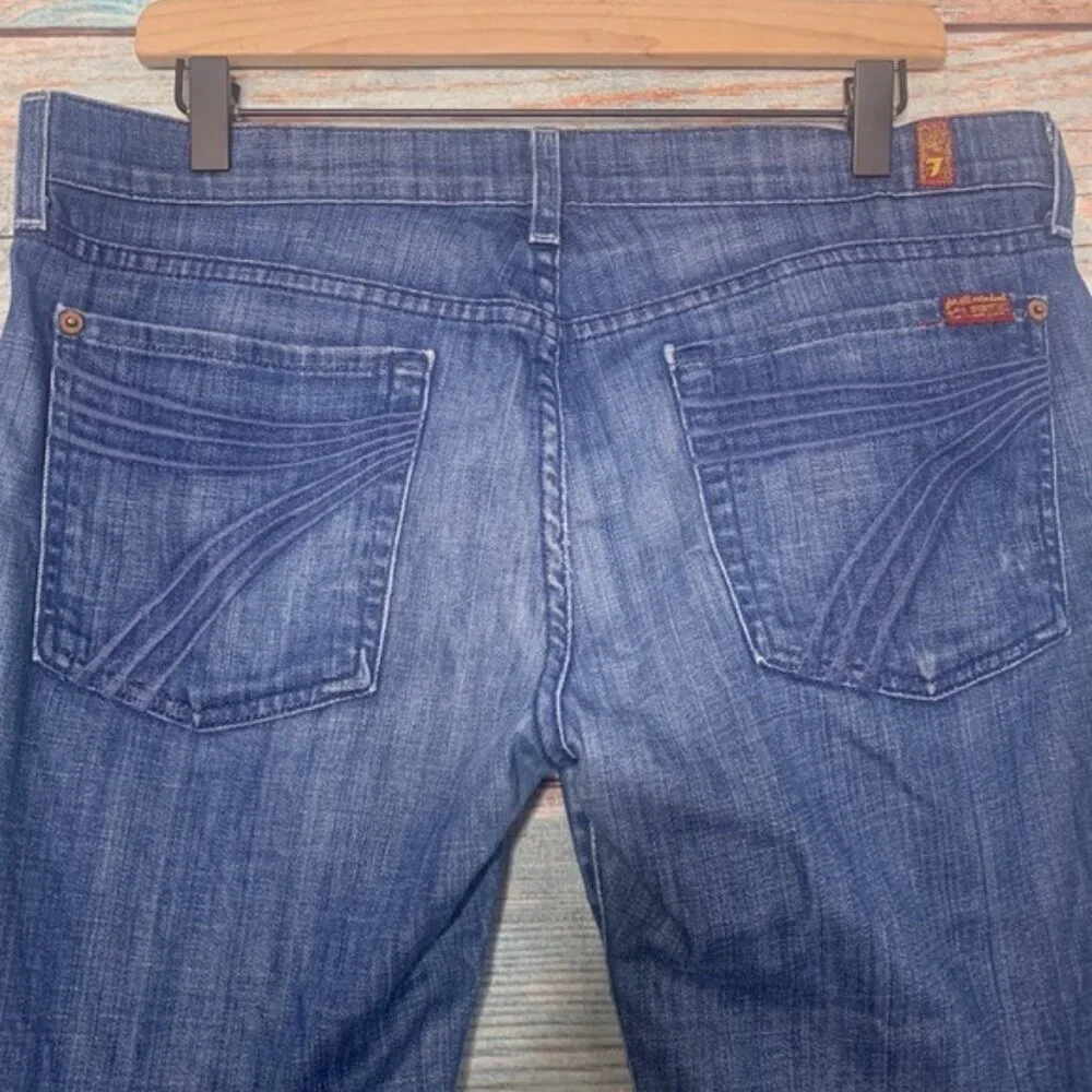 7 for All Mankind 7FAM DOJO Blue Denim Jean Shorts Bermuda Long Size 31